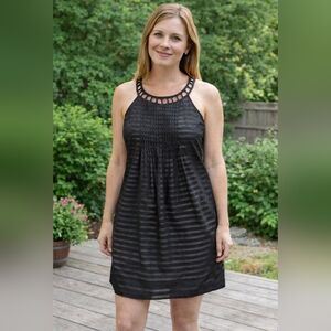 Robbie Bee Black Striped Dress Size 10 Vintage 80s/90s